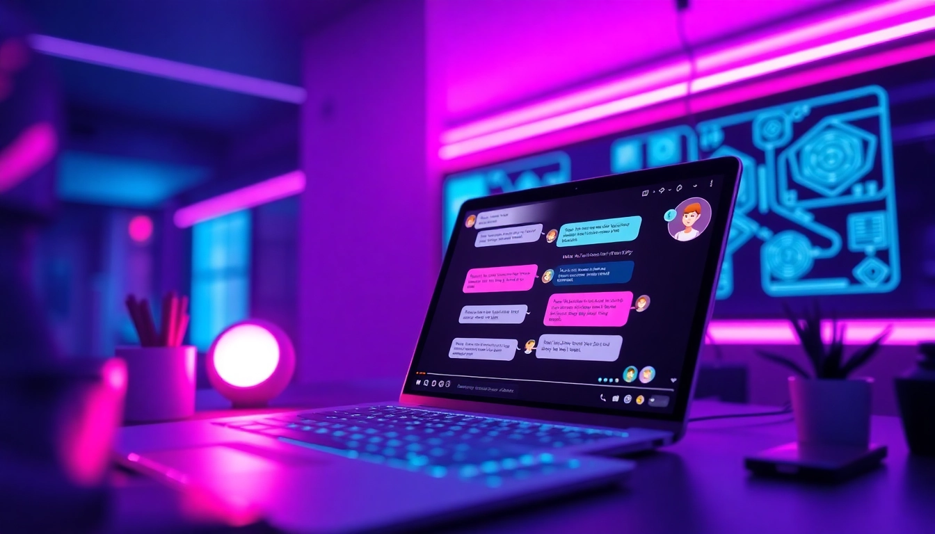 Engaging nsfw chat bot interface with vibrant colors and modern design elements.