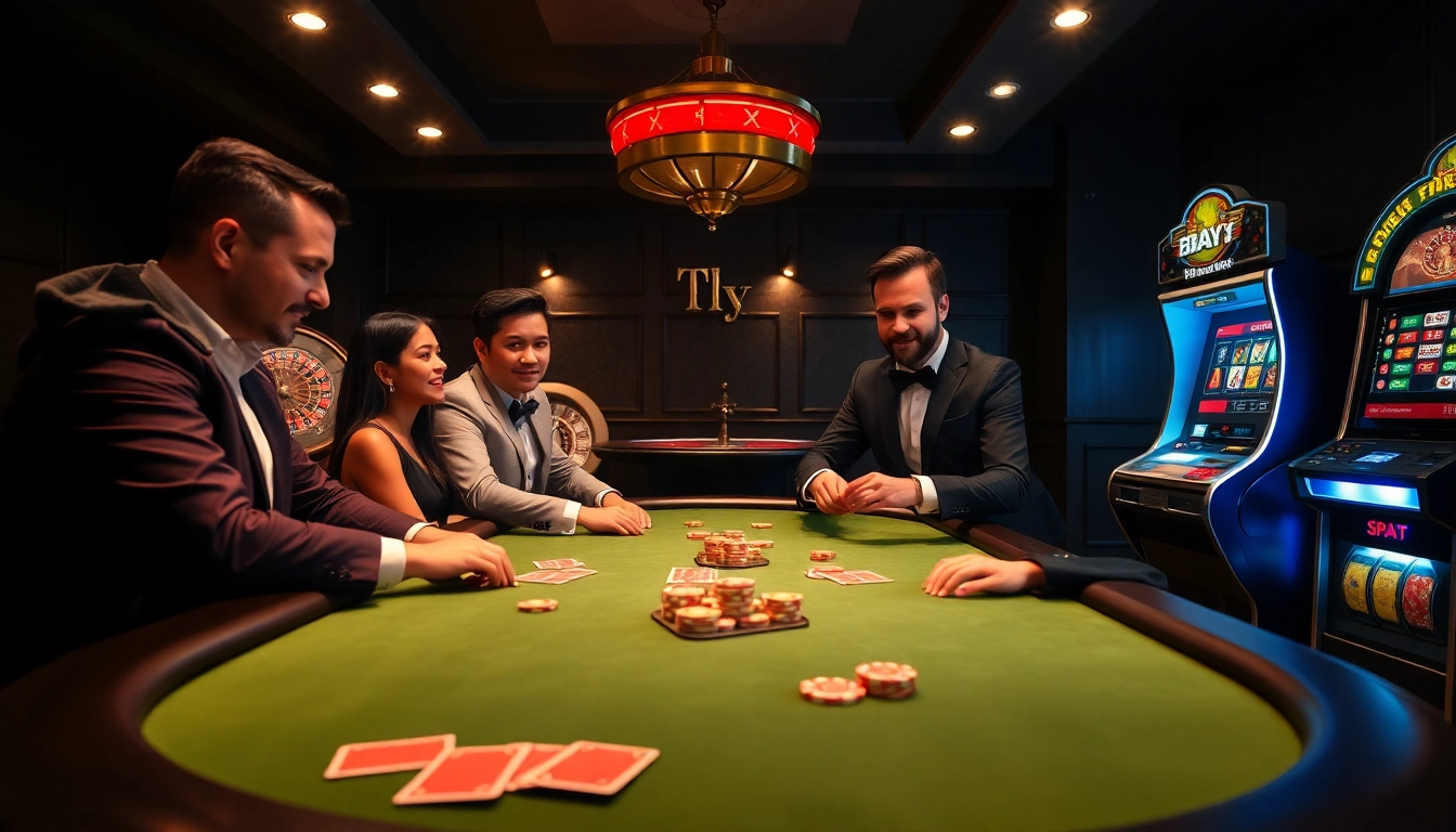 Players enjoying an intense poker game at 8day.cn.com with luxury casino elements.