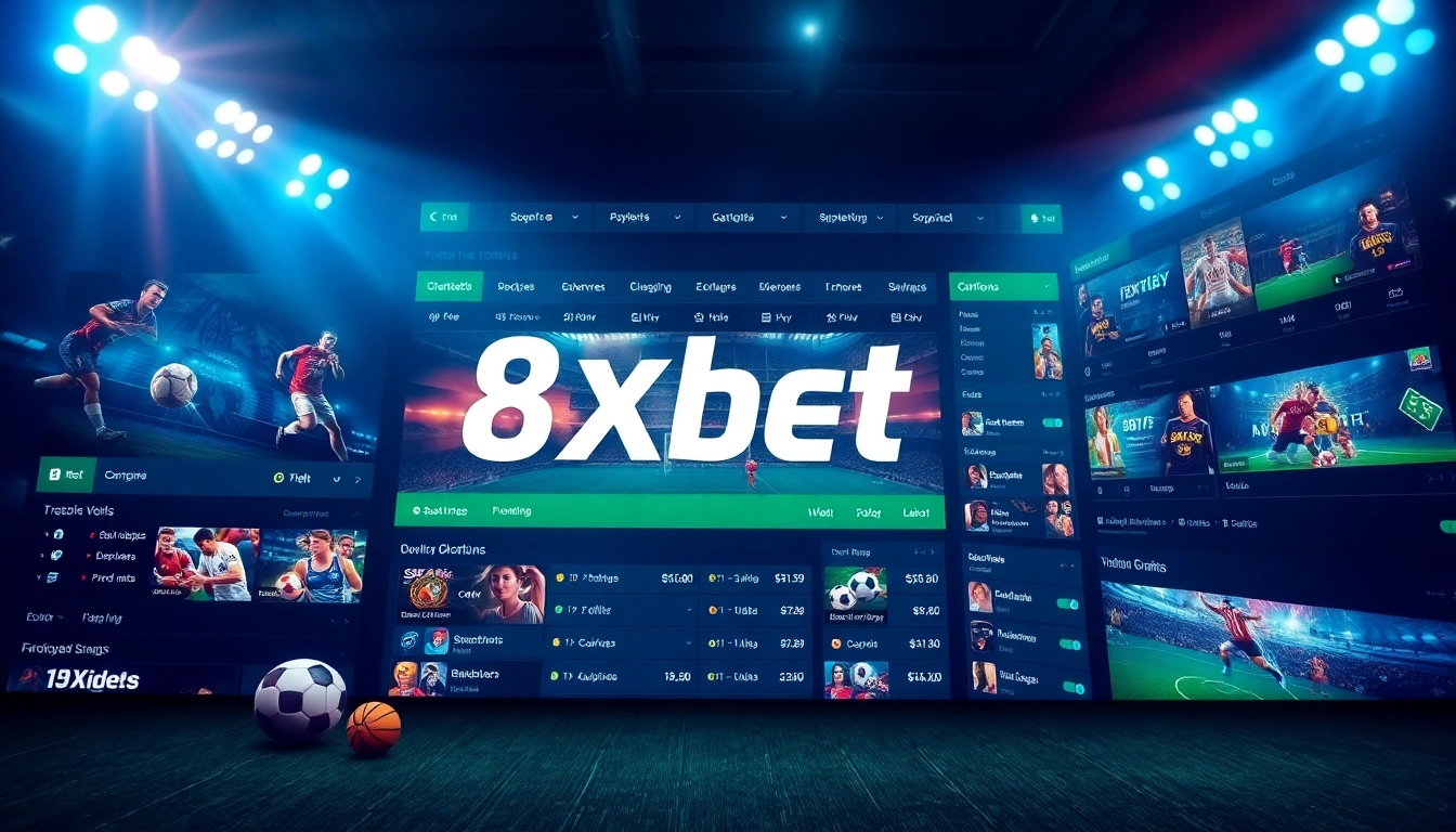 Interactive betting interface displaying categories from 8xbet.com.se, emphasizing user-friendly navigation and diverse sports.