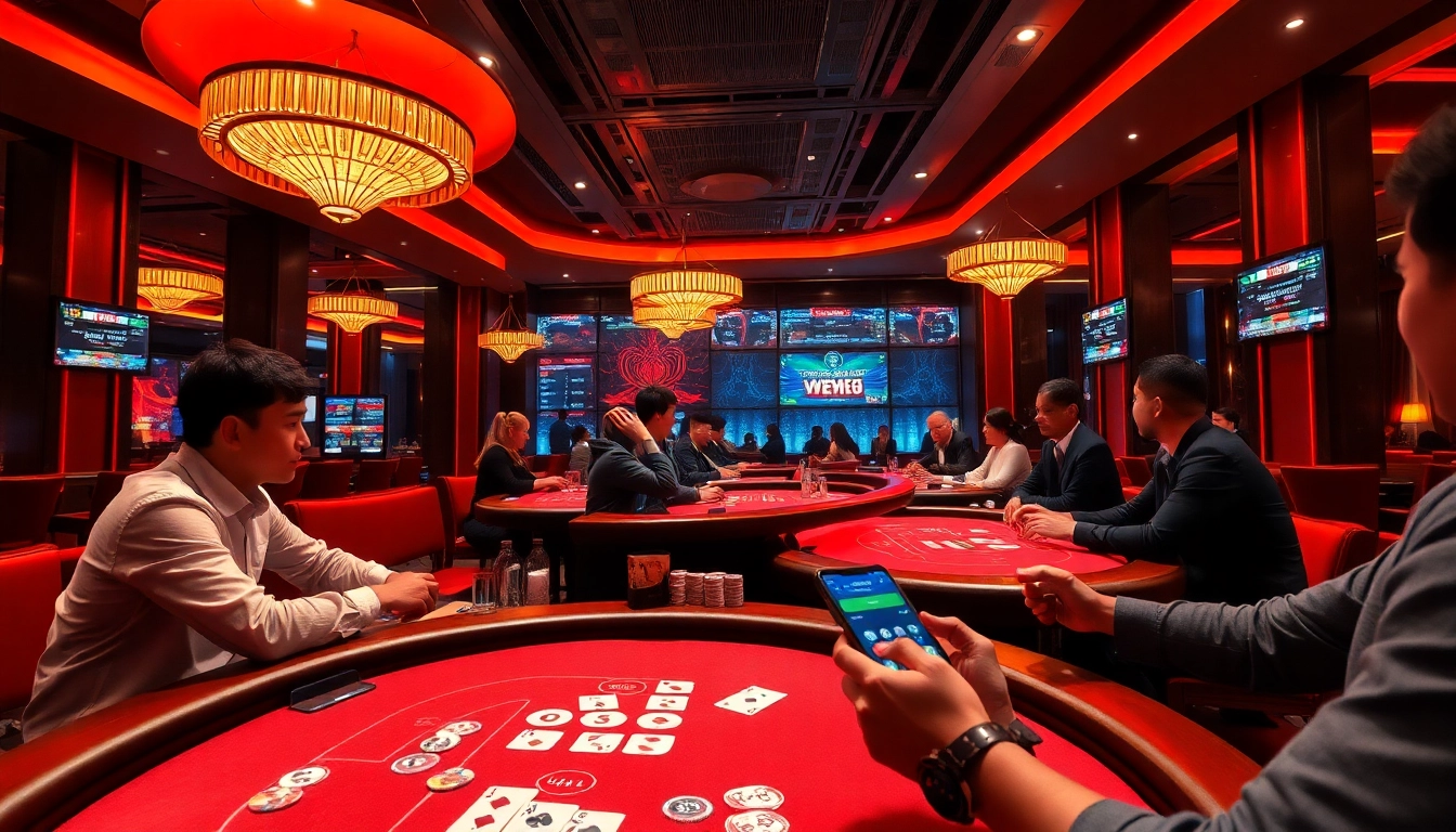 Engaging players enjoying Baccarat and Poker at VVVWIN online casino, showcasing vvvwin88.live app experience.